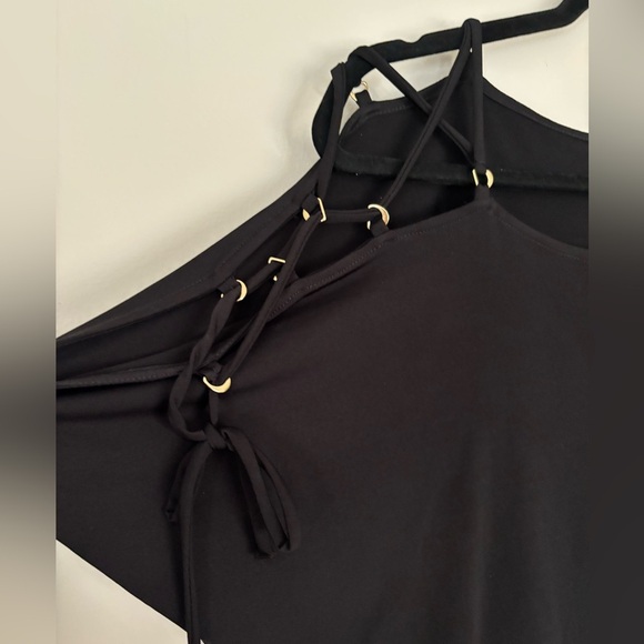 Express Women's Black Blouse with Strap Details - Picture 2 of 4